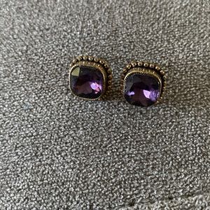 Amethyst colored post earrings